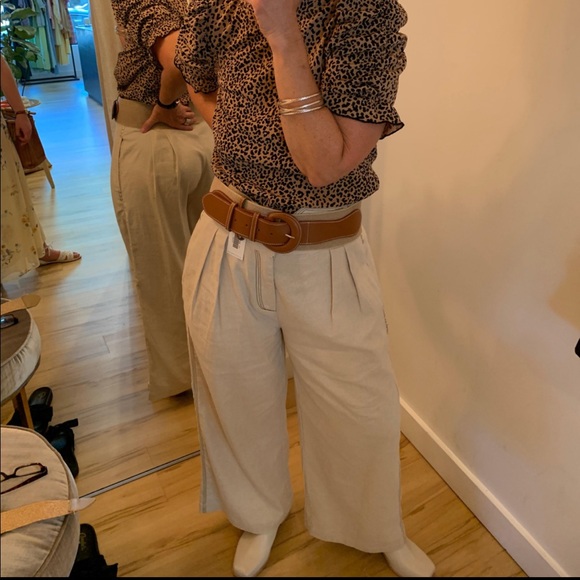 • house of sunny high waisted grommeted contrast thread pleated trousers • - Picture 15 of 16